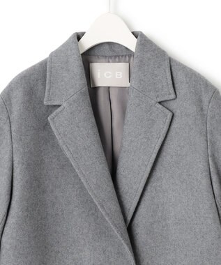 ICB ウールライトメルトン チェスターコート ミディアムグレー系