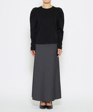 uncrave 【UVケア・接触冷感】ダブルフェイスジャージー ボリュームスリーブ カットソー(長袖)（uncrave STANDARD） ブラック