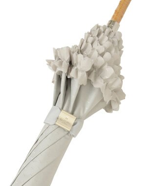 MOONBAT 【遮光/晴雨兼用日傘】LANVIN en Bleu (ランバン オン ブルー)ドビーフリル ハート 遮熱 UV 長傘 ベージュ