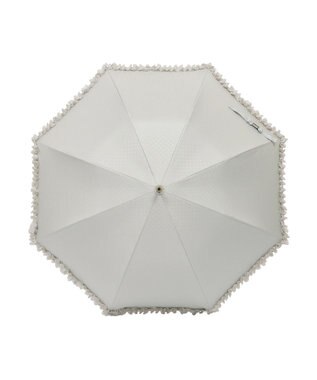 MOONBAT 【遮光/晴雨兼用日傘】LANVIN en Bleu (ランバン オン ブルー)ドビーフリル ハート 遮熱 UV 長傘 ベージュ