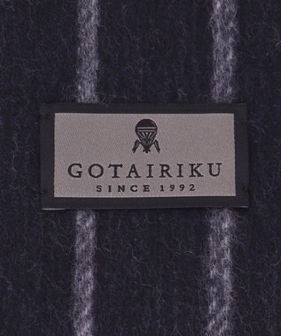 GOTAIRIKU リバーシブルカシミヤ混マフラー ネイビー系1