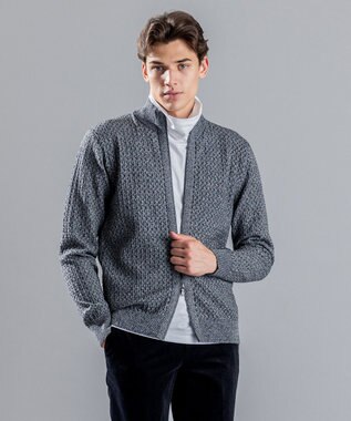 JOSEPH HOMME 【イージーケア】 ヴィスコースリンクス　ジップアップカーディガン ライトグレー系