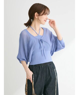 Green Parks ・swing by SET2点ニットボレロ&ニットキャミ Blue