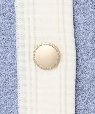 ANY SIS L バイカラーラメニット カーディガン ブルー×オフ