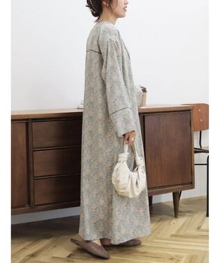 CRAFT STANDARD BOUTIQUE パイピングカフタンワンピース Gray