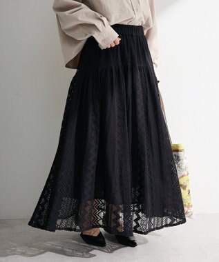 Green Parks ラウンド切替インドコットンレーススカート