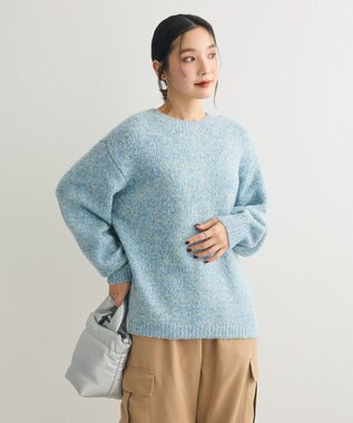 Green Parks ２ＷＡＹメランジＭＩＸニットプルオーバー Sax