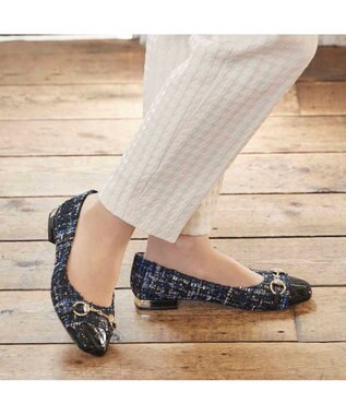 MODE ET JACOMO <MODE ET JACOMO>スクエアビットフラットパンプス