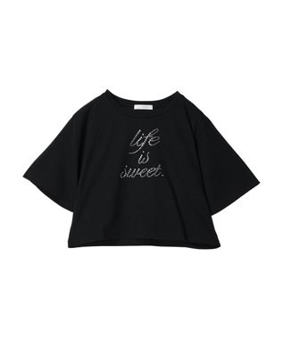 Green Parks ・ｓｗｉｎｇ　ｂｙ　ラインストーンロゴショートＴＥＥ Black