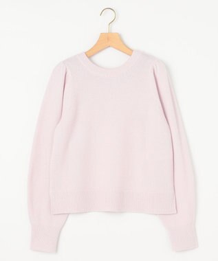 組曲 【8色展開・前後着用可】ウールカシミヤミックス パフスリーブ ニット アイスピンク系
