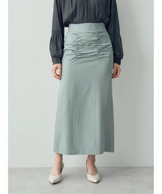 YECCA VECCA シャーリングロングナロースカート Mint