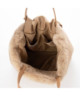 UNBILLION カシュカシュ cachecache / ミンク風ファーシンプルトート ベージュ