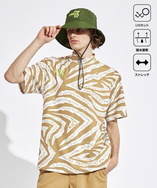 PW CIRCULUS 【UVカット / 吸水速乾 / 伸縮性抜群】【MEN】ゼブラ柄モック T ベージュ系5