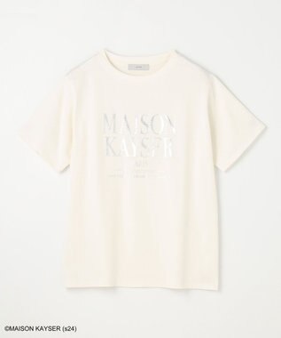 ANY 【MAISON KAYSERコラボ】箔プリントロゴ半袖Tシャツ エクリュ×シルバー