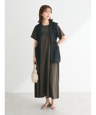 Green Parks ・ＳＵＧＡＲ　ＳＰＯＯＮ【ＣＯＯＬ】ロゴｐｔＴＥＥワンピ Charcoal Gray