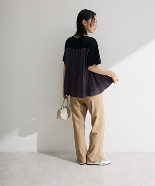 Green Parks 異素材ドッキングプルオーバー Black