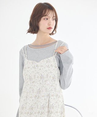 earth music&ecology レイヤード風テレコプルオーバー Light Gray