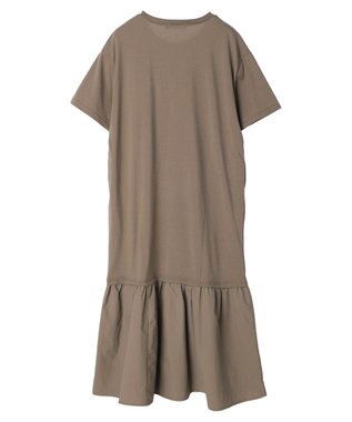 Green Parks 裾切り替えＴＥＥワンピース Black