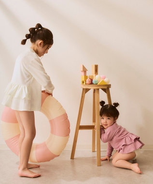 OP／FILA 【Ocean Pacific】フリル切り替えラッシュガード パーカー ピンク