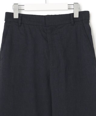 23区 【洗える】リネンレーヨンストレッチ ワイド パンツ ネイビー系