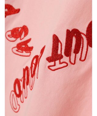 earth music&ecology ラメ刺繍ハートロゴＴ Pink