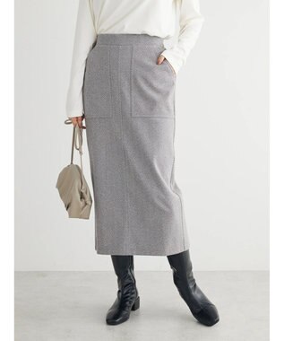 Green Parks 柄圧縮ポンチＩラインスカート