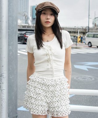 WEGO ヴィンテージライクレースアップT