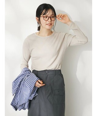 CRAFT STANDARD BOUTIQUE フリルテープリブカットプルオーバー Off White