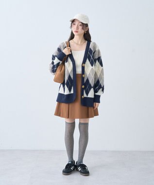 earth music&ecology ダメージロゴキャップ Ivory