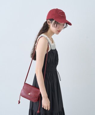 earth music&ecology ダメージロゴキャップ Red