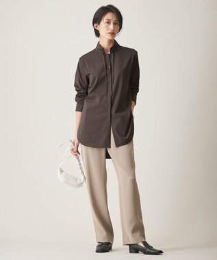 ICB L 【WEB限定カラーあり・洗える】 ライトダブルクロス ストレートパンツ ライトモカ系