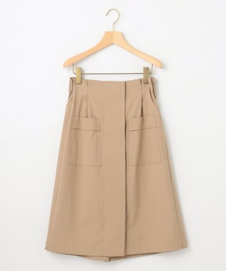 組曲 【ベルト付】リネン混オックスストレッチ キュロットパンツ ベージュ系