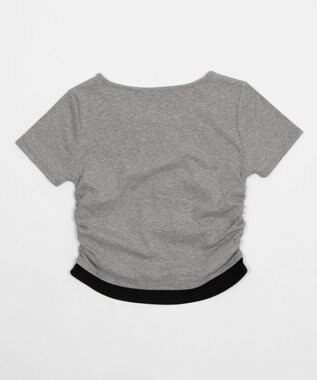 WEGO レイヤードグラフィックT 杢グレー