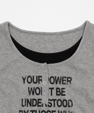 WEGO レイヤードグラフィックT 杢グレー