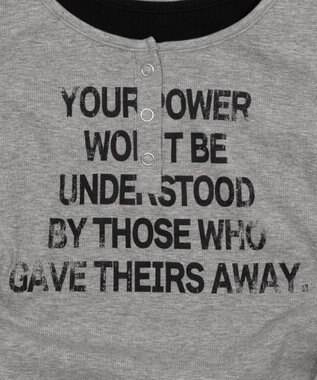 WEGO レイヤードグラフィックT 杢グレー