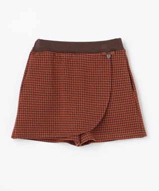 組曲 KIDS 【110-140㎝】ハウンドトゥースラップ キュロット オレンジ系3