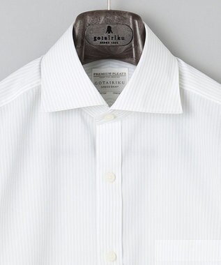 GOTAIRIKU 【形態安定】PREMIUMPLEATS_ワイドスプレッド 通年ドレスシャツ グリーン系1