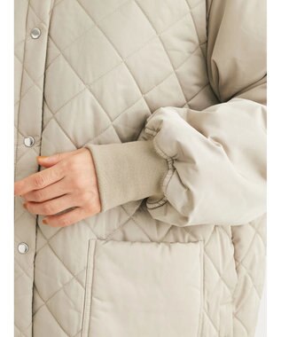 Green Parks 撥水加工　中綿キルトミドル丈コート Light Beige