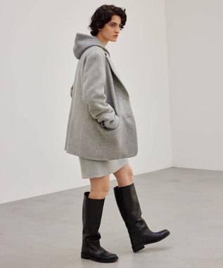 BEIGE， COURBE / アルパカ混ミニ丈スカート L Gray