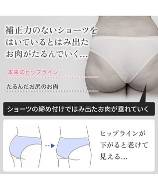 BRADELIS New York 【BRADELIS NewYork peace】おしりPラインヒップラップショーツ25 綿混で快適 程よい補正力でヒップアップ ふかめ お腹スッキリ パールグレージュ