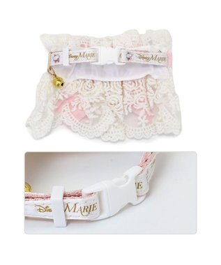 PET PARADISE ディズニー マリー 猫首輪  段リボン 小/中 リボンフリル