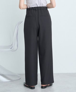 earth music&ecology タックストレートパンツ Black