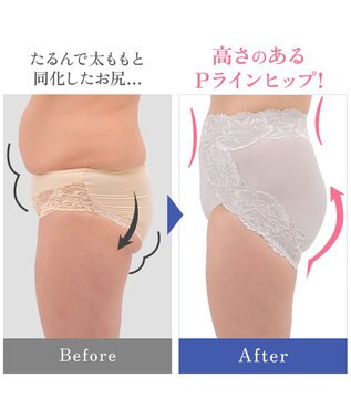 BRADELIS New York 【BRADELIS NewYork peace】おしりPラインヒップラップショーツ25 綿混で快適 程よい補正力でヒップアップ ふかめ お腹スッキリ パールグレージュ