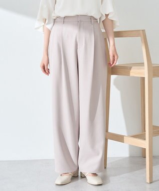 earth music&ecology タックストレートパンツ Beige