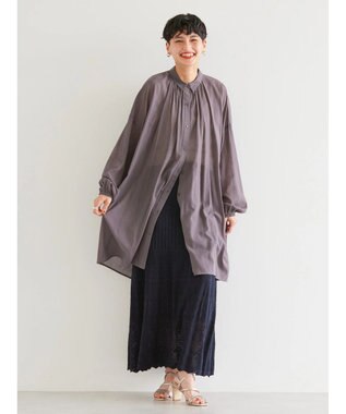 AMERICAN HOLIC シアーＢＩＧシルエットシャツチュニック Charcoal Gray
