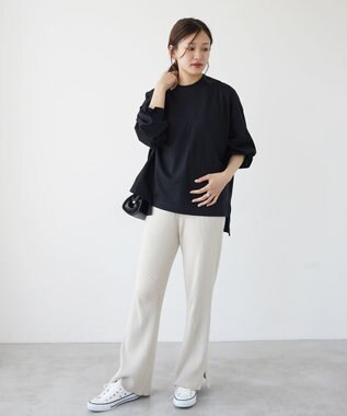 HAAG スマイルコットン LONG SLEEVE SHIRTS カットソー ブラック