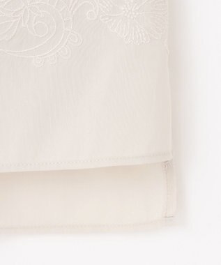 自由区 L 【洗える】シアーエンブロイダリークロップド丈 ブラウス ベージュ