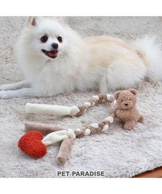 PET PARADISE  ペットパラダイス ロープ 編みトイ くま 茶系
