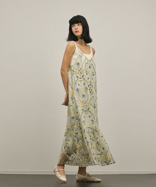 GRACE CONTINENTAL オーナメントembワンピース イエロー