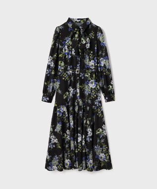 GRACE CONTINENTAL ブーケフラワープリントワンピース ブラック